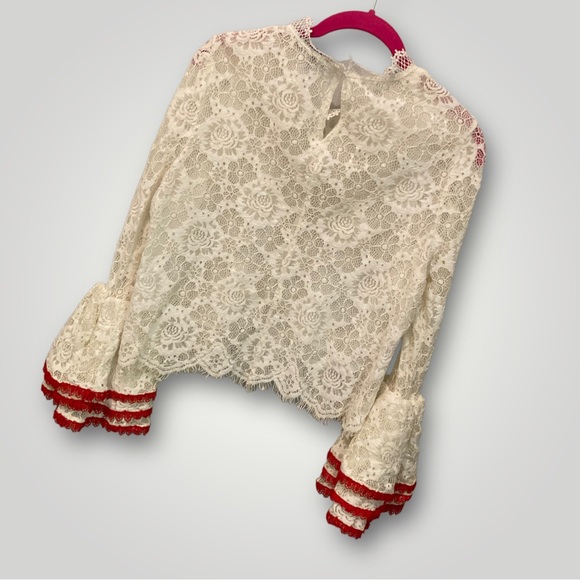 Alpha & Omega Lace Bell Sleeve Blouse - Picture 11 of 13